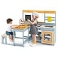 preview thumbnail 1 of 4, 2-in-1 Mud Kitchen & Kids Picnic Table Kids Kitchen Playset with Bench Multi