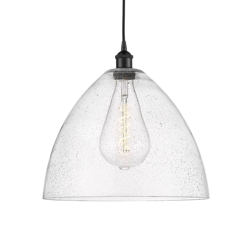 Innovations Lighting 616-1P-18-16 Edison Dome Pendant Edison Dome 16" - Matte Black / Seedy