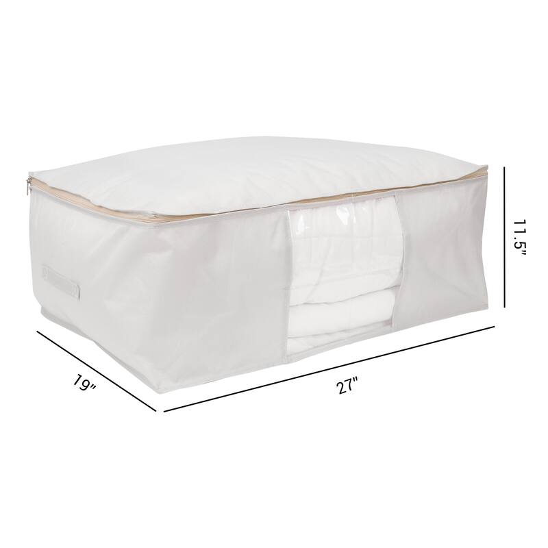 1 Pack Clothes Storage, Storage Bags, Moving Bags for Clothes, Comforters, Closet Organizers and Storage with Handles - Light Grey - 27*19*11.5in