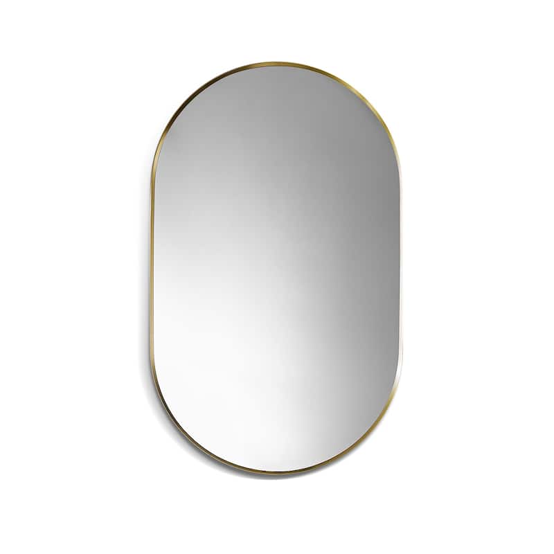 Altair Ispra Oval Bathroom/Vanity Aluminum Framed Wall Mirror - 36 in. - Gold