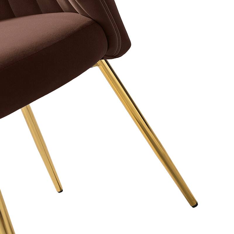 Aruna 20" Modern Velvet Tufted Back Accent Chair with Metal Legs by HULALA HOME