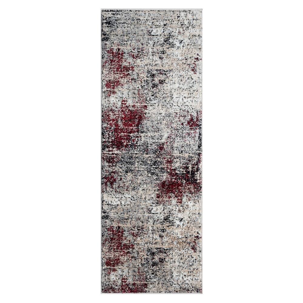 Kimberly Collection Black/Red Abstract Area Rug