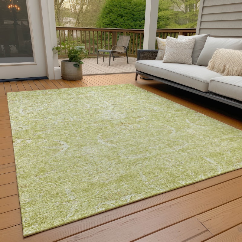 Machine Washable Indoor/ Outdoor Boho Traditional Chantille Rug