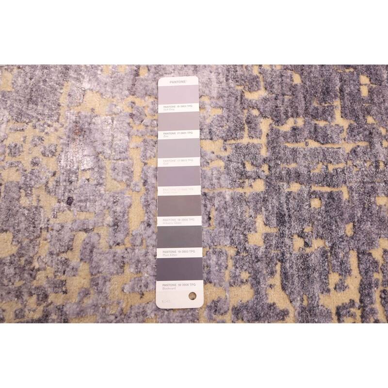 ECARPETGALLERY Hand-knotted Legacy Purple Silk, Wool Rug - 2'6 x 12'2