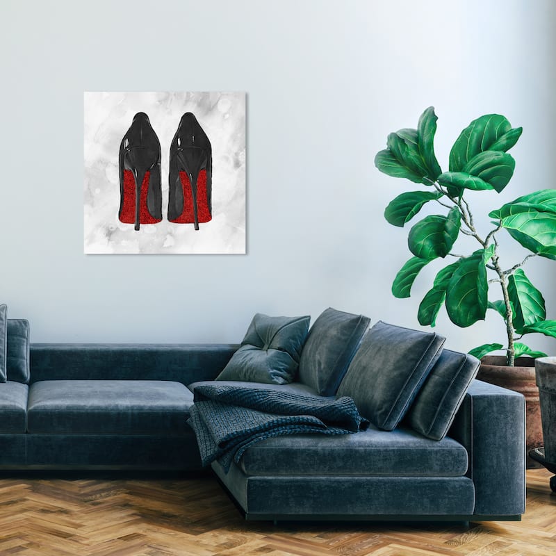 Wynwood Studio Canvas Fashion and Glam Crystal Soles Red and Scarlet Glam Wall Art Canvas Print - 30 x 30