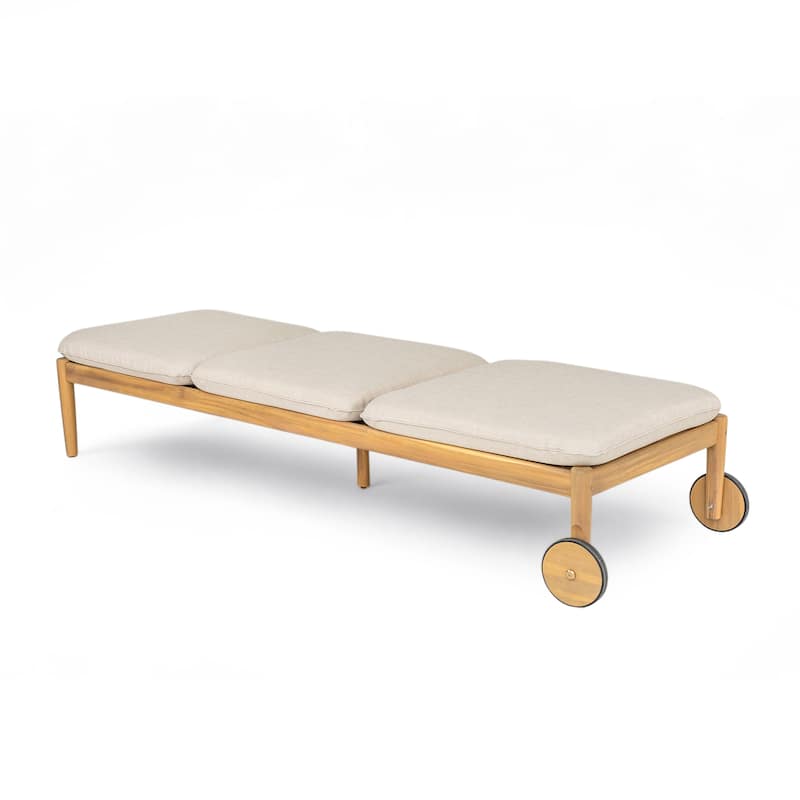 Outdoor Chaise Lounge with Wheels Set of 2