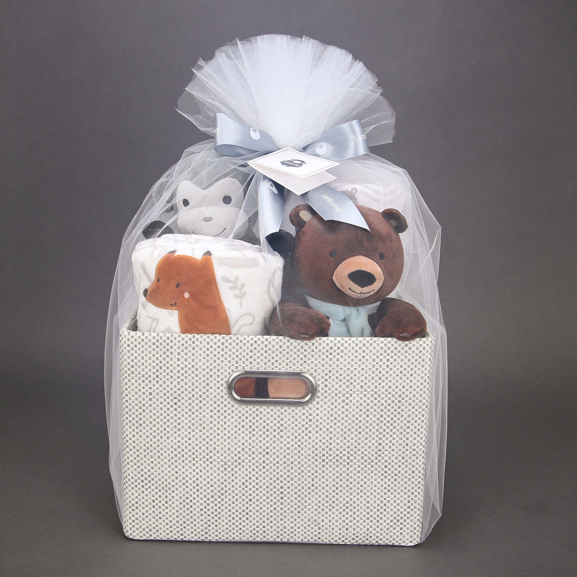 Bedtime Originals 5-Piece Gray Baby Gift Basket Baby Shower