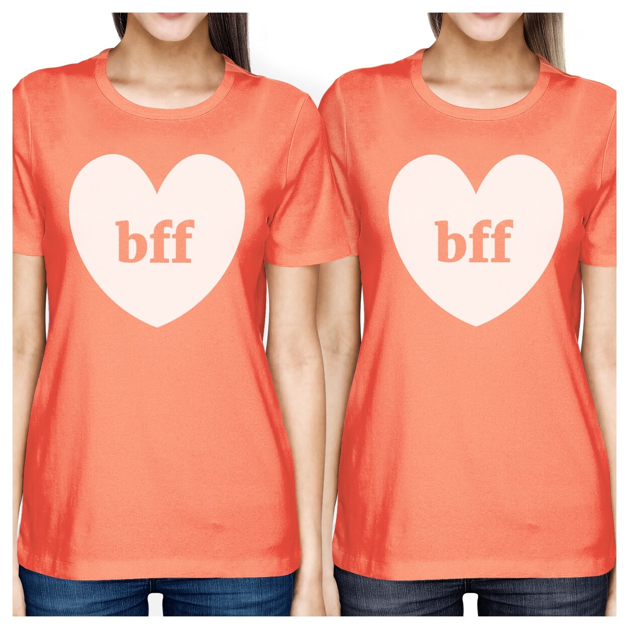 Shop Bff Hearts Peach Best Friend Matching Tee Shirts For Summer