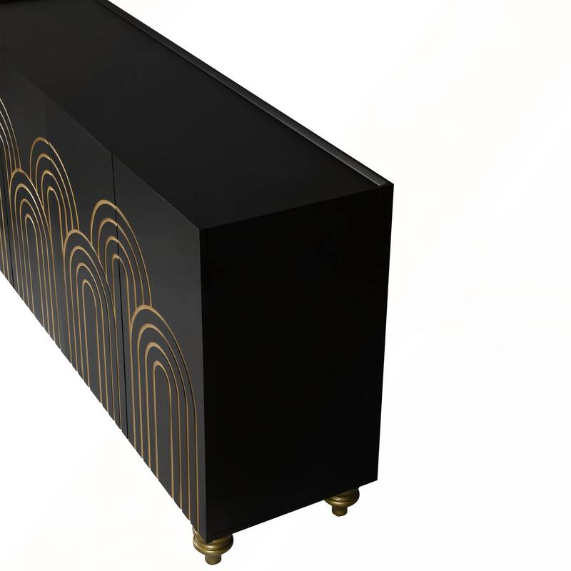 Modern Fluted Sideboard Buffet with Storage