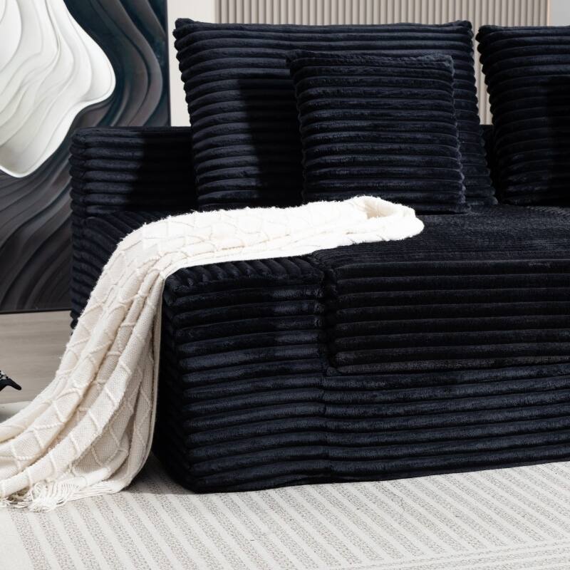 Double Chaise Lounge Sofa, Cloud Plush Sofa Bed, Upholstered Boneless Cloud Sofa Deep Seat, Sleeper Loveseat Chair