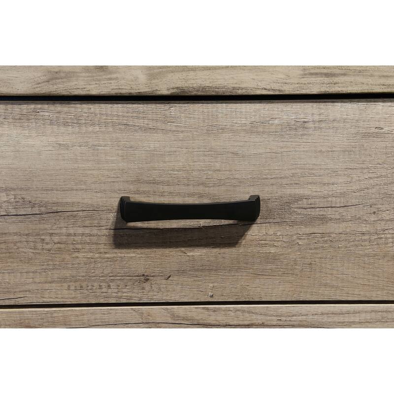 Contemporary Tall Two Drawer Nightstand, Rustic Brown Finish