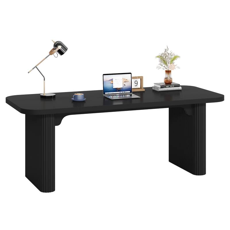 Large Wood Executive Desk, Modern Computer Desk, Home Office Workstation Boss Desk