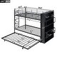 preview thumbnail 7 of 11, Modern Black Metal Twin over Twin with Side Big Bookshelf, Trundle