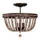 preview thumbnail 4 of 9, Ovid 16 Inch Bead Vintage Semi Flush Mount 3-Light