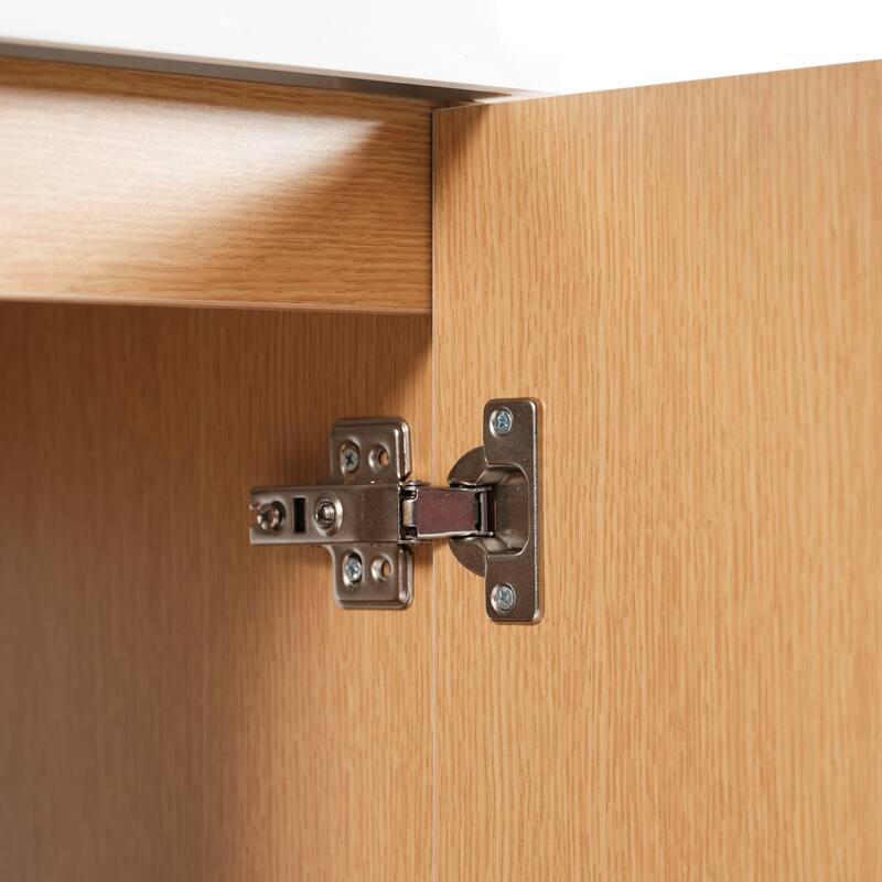 42" Modern Wall-Mounted Bathroom Vanity with SMC Top, Floating Storage Cabinet with Solid Wood Frame