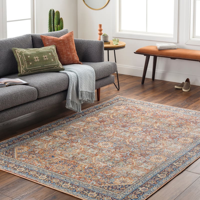 Livabliss Kandali Traditional Indoor/ Outdoor Area Rug - 5'3" x 7'3" - Red/Blue