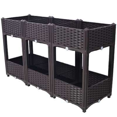Raised Beds - Elevated Garden Box with Drainage Plug Raised Garden Beds for Vegetable/Flower/Herb