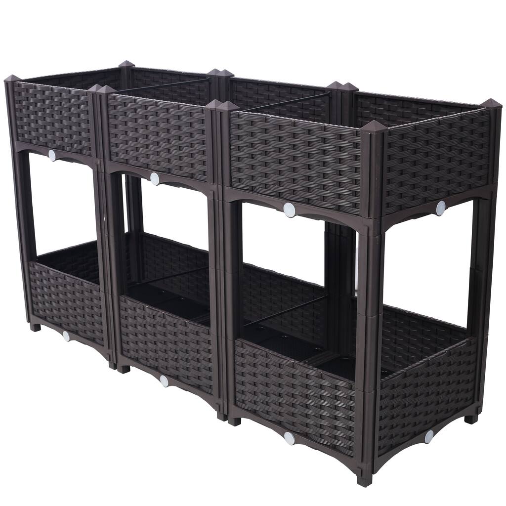 Raised Beds - Elevated Garden Box with Drainage Plug Raised Garden Beds for Vegetable/Flower/Herb