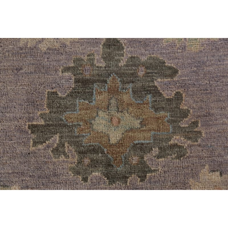 Hand Knotted Oriental 100% Wool Carpet Transitional All-Over Purples Oushak Area Rug - 9' 7'' X 8' 1''