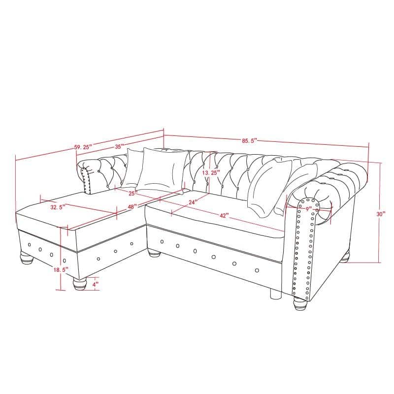 Morden Fort Chesterfield Sofa Living Room Furniture Couches Linen