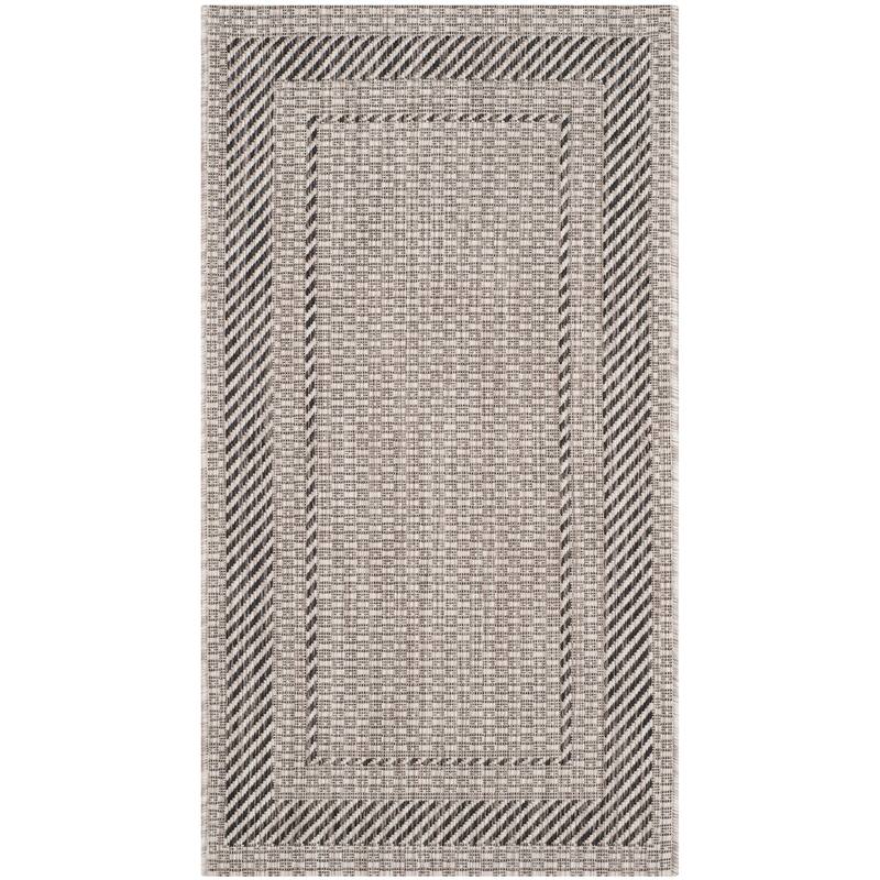SAFAVIEH Courtyard Shpresa Indoor/ Outdoor Waterproof Patio Backyard Rug - 2' x 3'7" - Beige/Black