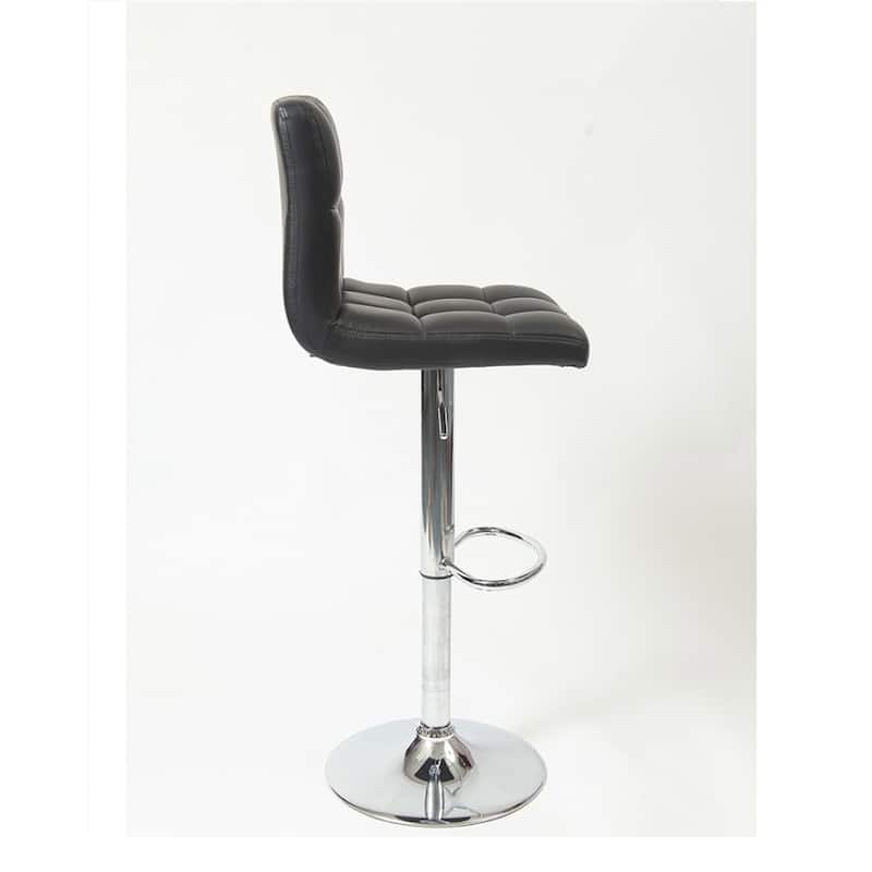 Swivel Faux Leather Adjustable Hydraulic Bar Stool Dining Chairs (Set of 2)