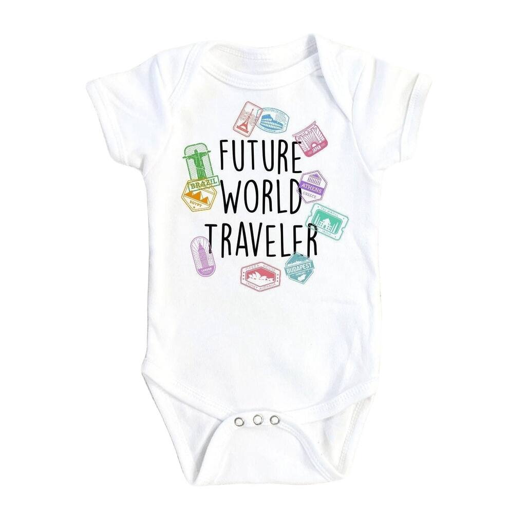 Traveler Stamps - Baby Boy Girl Clothes Infant Bodysuit Funny Cute Newborn