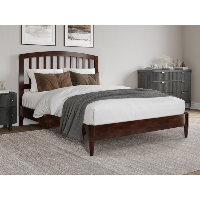 Quincy Solid Wood Low Profile Platform Bed - Walnut - Full