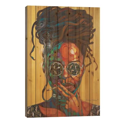 Woman Of Steel Print On Wood by Akintayo Akintobi - Multi-Color
