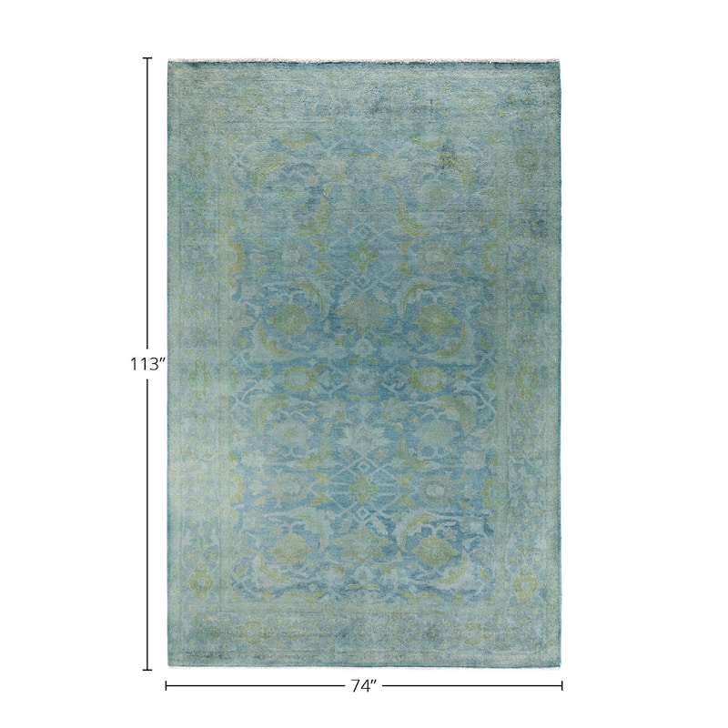 Vibrance, One-of-a-Kind Hand-Knotted Area Rug - Gray, 6' 2" x 9' 5" - 6' 2" x 9' 5"