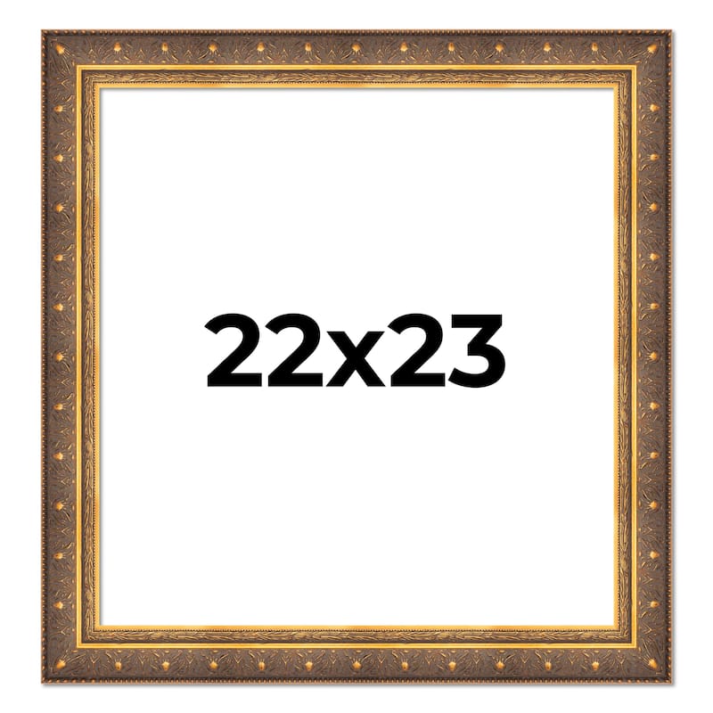 22x23 Frame Vintage Gold Solid Wood Picture Frame | 2.5 Inch Moulding