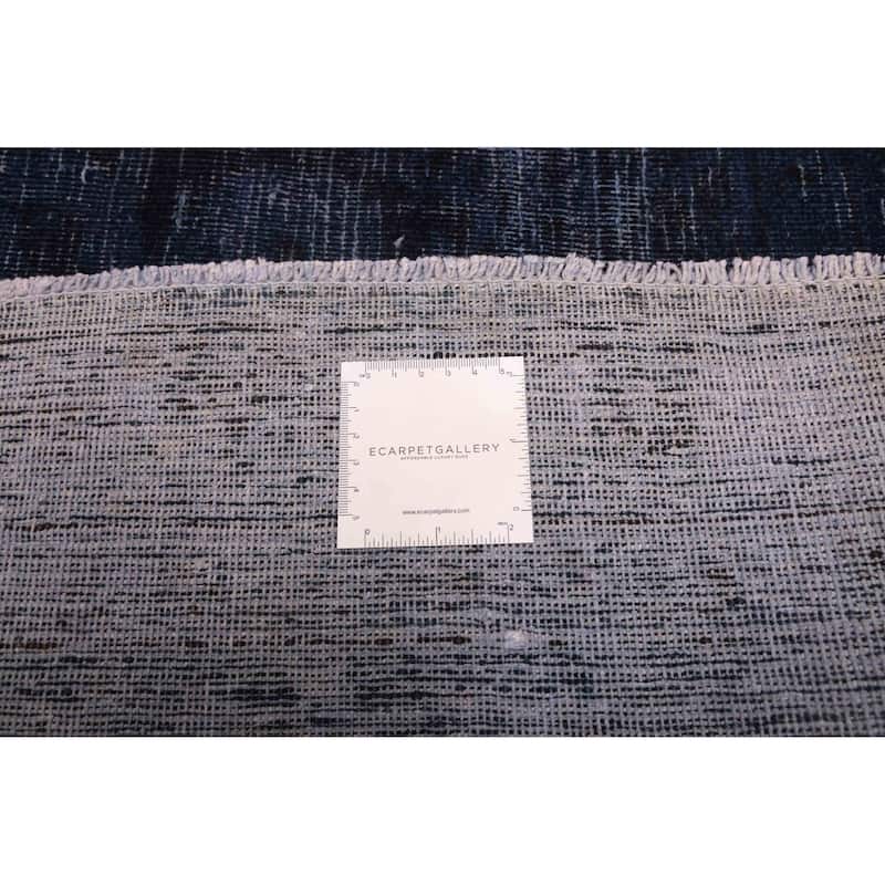 ECARPETGALLERY Hand-knotted Color Transition Dark Navy Wool Rug - 9'10 x 12'4