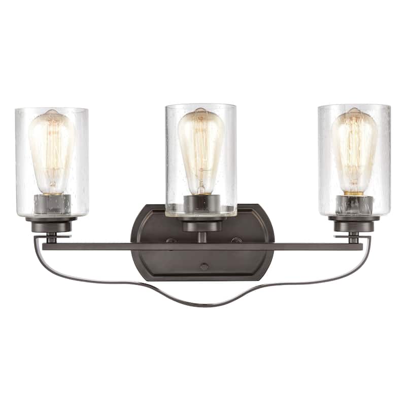 Market Square 12-inch Wide 2-Light Vanity Light in Brushed Nickel - 20 - Oil Rubbed Bronze