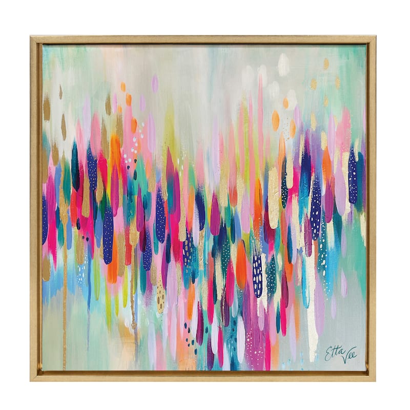 Kate and Laurel Sylvie Brushstroke 154 Framed Canvas by Jessi Raulet