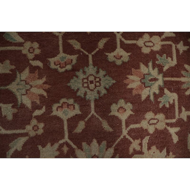 Hand Knotted Oriental 100% Wool Carpet Traditional All-Over Oranges & Rust Ziegler Area Rug - 9' 7'' X 6' 10''