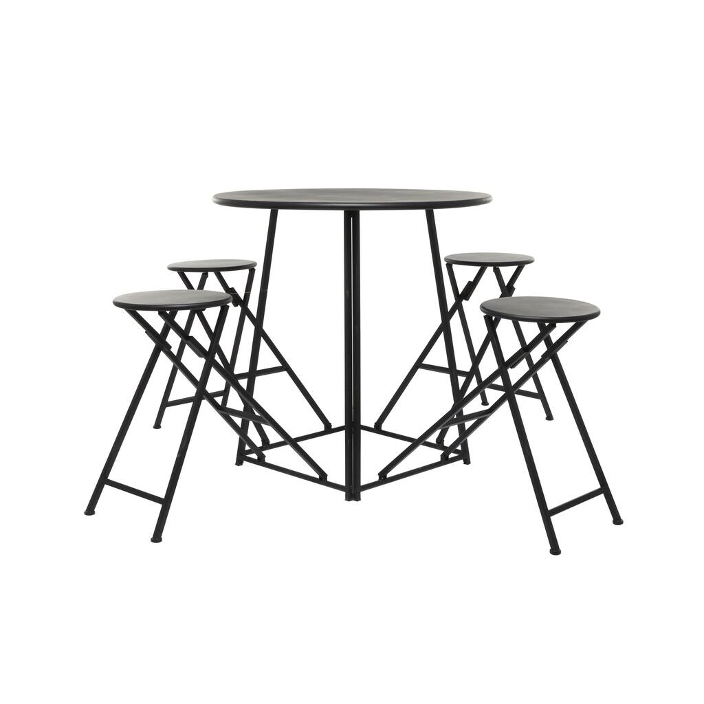 Metal Dining Table - Black - Roche River Decor