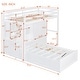 preview thumbnail 9 of 28, Twin Bunk Bed with 6-Drawers, Built-In Wardrobe, Storage Shelves & Hydraulic Lift Bed, Space-Saving Storage Solution, White