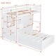 preview thumbnail 4 of 13, Wood L-Shaped Bunk Bed with Wardrobe & 6 Drawers, Twin Size White Hydraulic Bedframe w/ Storage Cabinet, Large Storage Space Bed