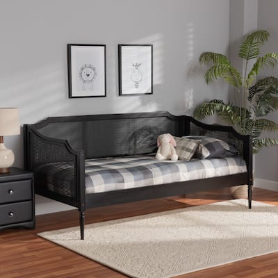 Ogden Mid-Century Modern Synthetic Rattan Daybed-Twin