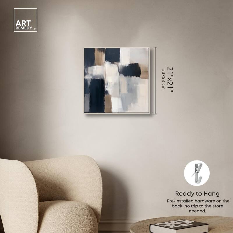Blue and Tan Abstraction II Canvas by Art Remedy