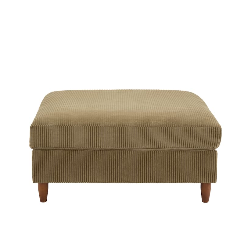 38.13" Wide Square Corduroy Ottoman