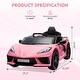 preview thumbnail 44 of 47, 12V Kids Ride on Car Licensed Corvette Battery Powered Car Toddles Electric Sports Car Toy with Remote Control
