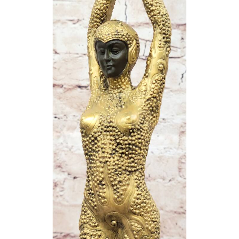 Art Deco Bronze Chiparus Starfish Dancer Etoile La Mer Statue Sculpture Figure Gold 19 Inches X 5 Inches