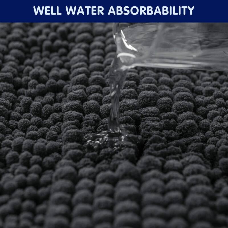 Subrtex Super Soft Absorbent Braided Bathroom Mats Chenille Bath Rugs