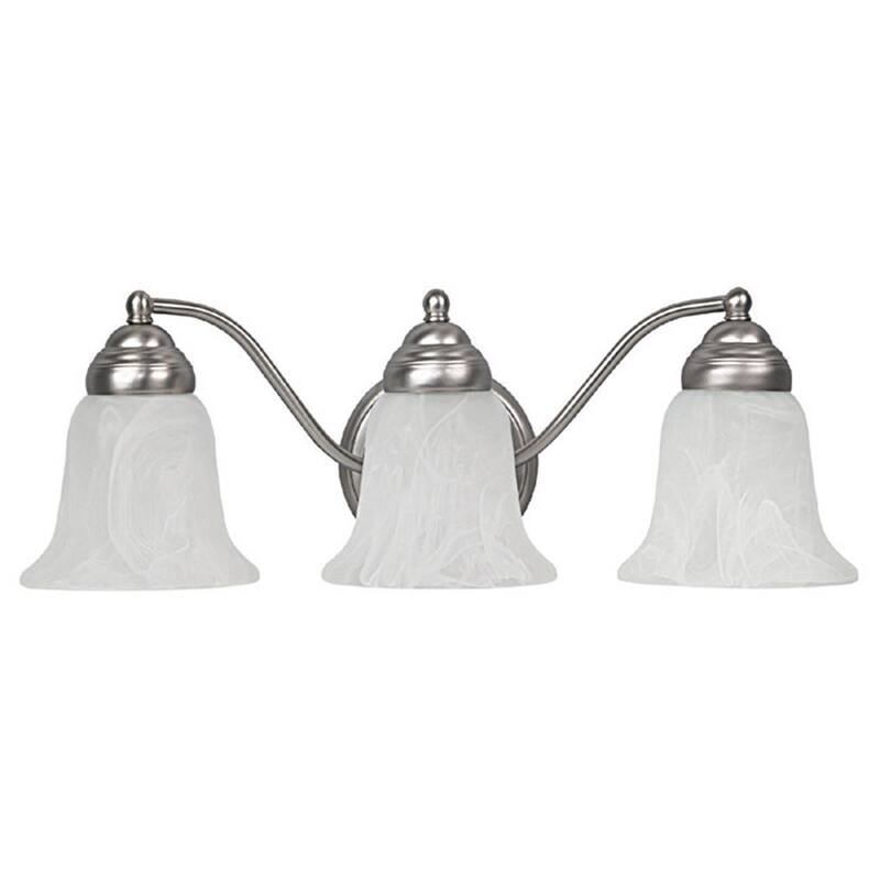 3-light Bath/ Vanity Fixture w/ White Faux Alabaster Glass