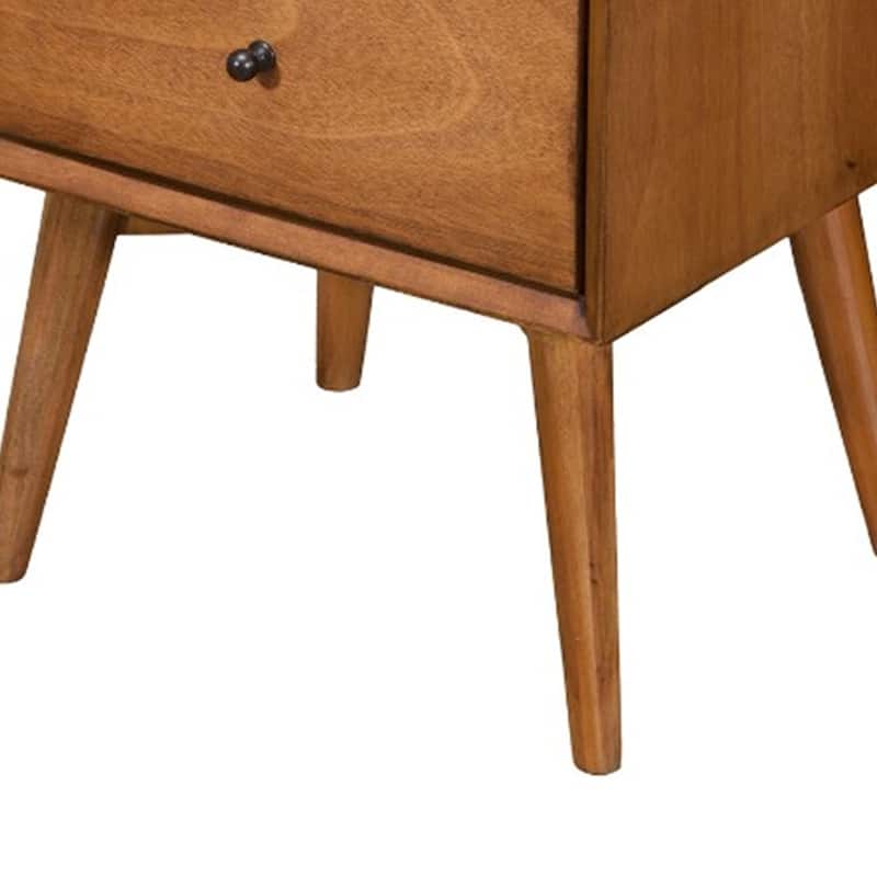Mid Century Mahogany Wood Nightstand, Acron
