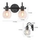 preview thumbnail 8 of 25, Olia Modern Black 3-Light Bathroom Vanity Light Minimal Globe Glass Wall Sconce