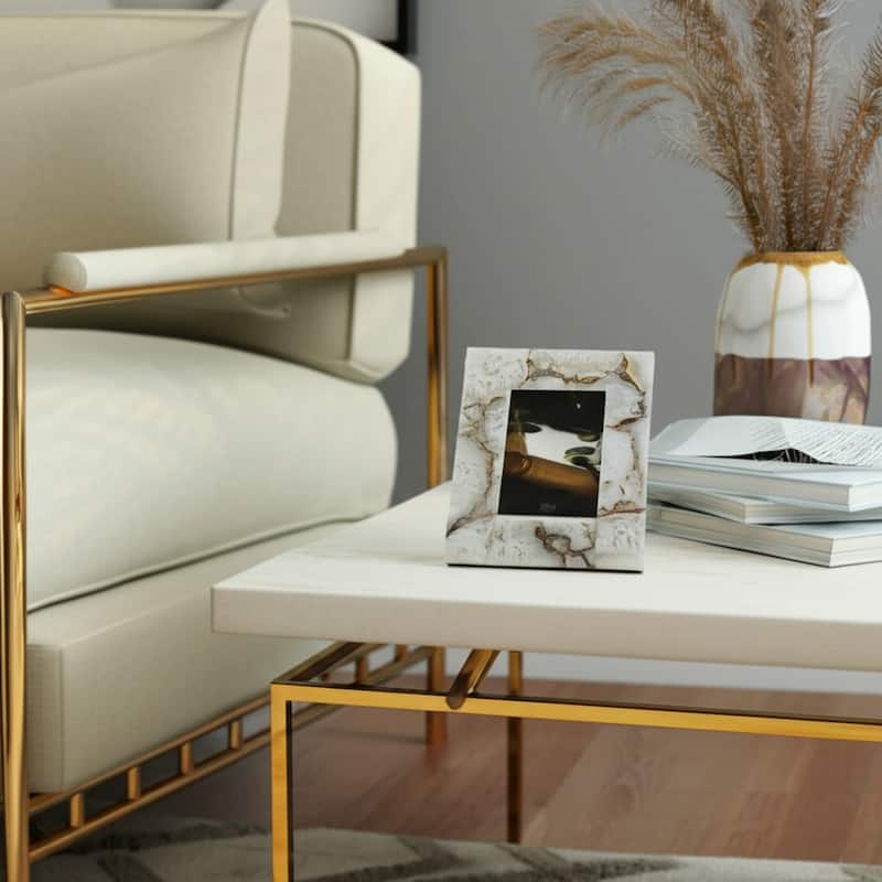 Stone Agate Decorative Frame Accents Modern Glam Style Sleek Display