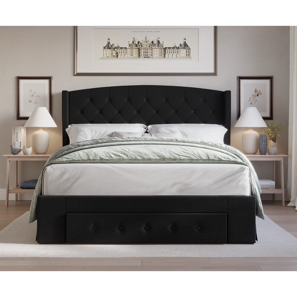 Fauna Tufted Upholstered Storage Panel Bed