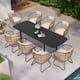 Option Table-Black&Chair-Beige-9PC